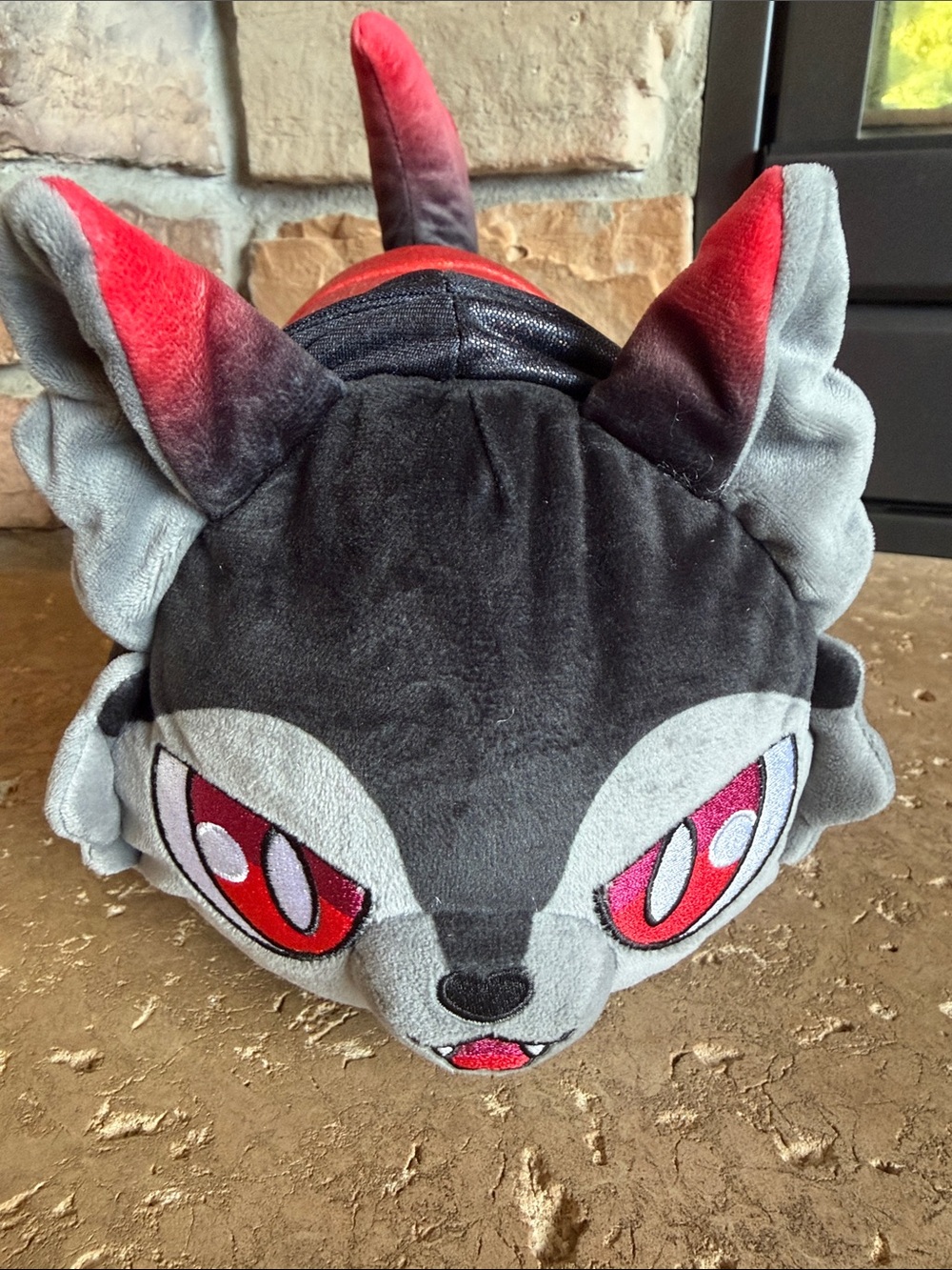 12 inch Aphmau MeeMeow WereWolf Plush Animal — Black, Gray & Red